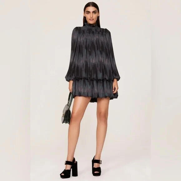 Dresses & Skirts - Toccin  Baby Doll Tie Dye Shift Dress Gray High Neck Long Sleeves SZ 4 $395msrp